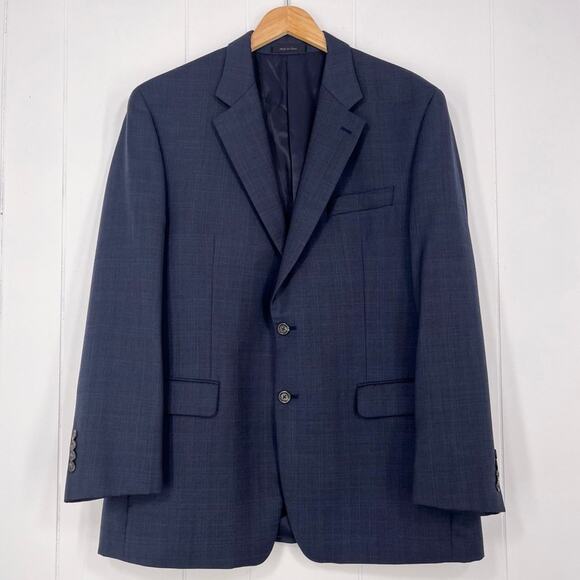 Lauren Ralph Lauren Blazer Sport Coat Jacket Pure Wool Two Button Size 43R Blue - Picture 1 of 14